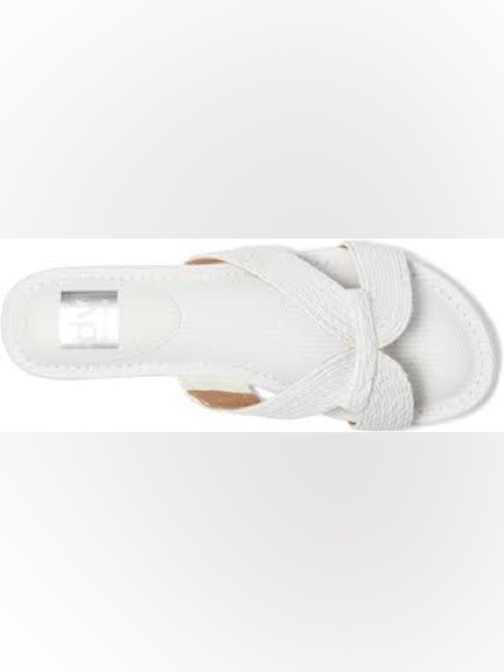 Dolce Vita New in Box White Braided Crossband Slide Sandals, Size 7